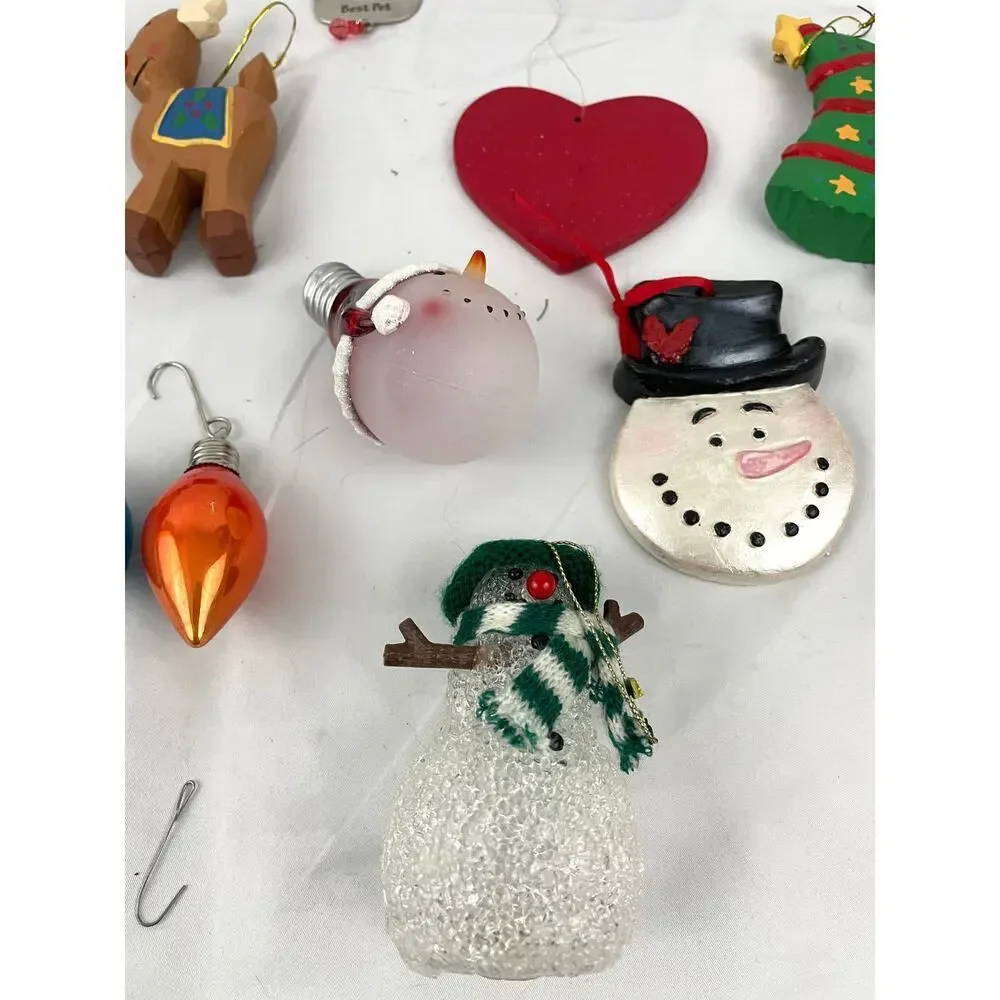 28x VTG Holiday Ornaments Christmas Horse‎ Wood Glass Metal Lot Collectibles